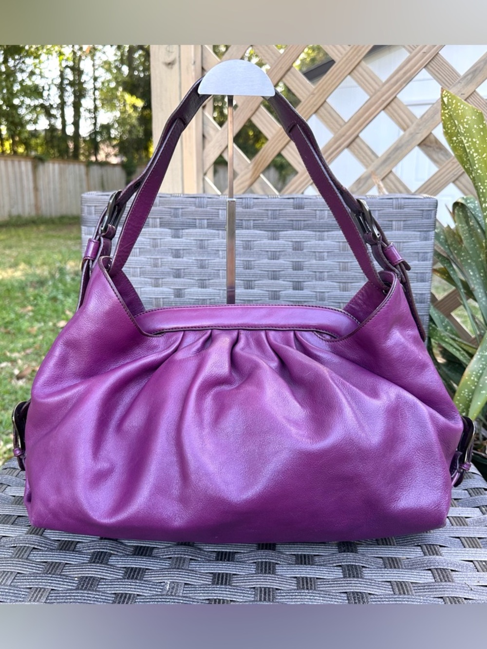 💜Fendi Hobo Doctor Bag Purple Leather *with flaws*